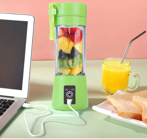 Portable Mini 6‑Blade Rechargeable Juicer Blender (380ml)