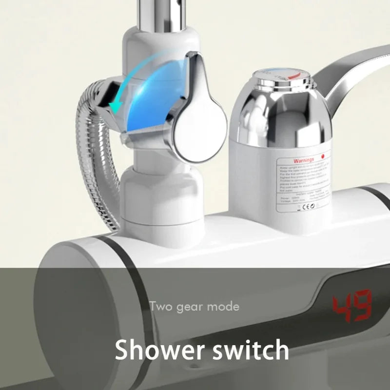 Electric Instant Hot Water Faucet Water heater Fast heating with LED Temperature Display Tankless Tap 110V 220V