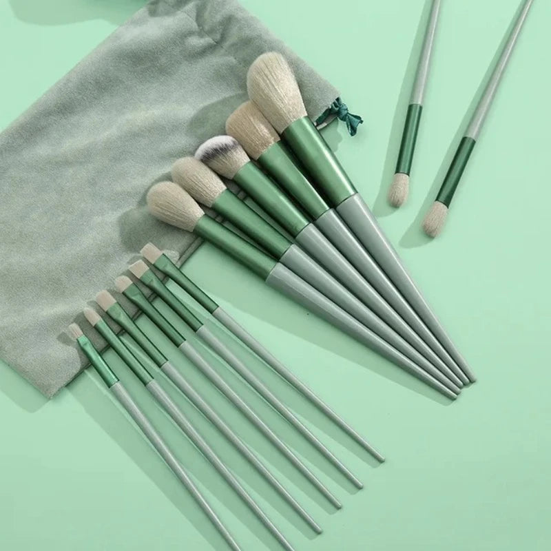 13 PCS Makeup Brushes Set Eye Shadow Foundation Women Cosmetic Brush Eyeshadow Blush Beauty Soft Tools Bag Makeup Brush Set