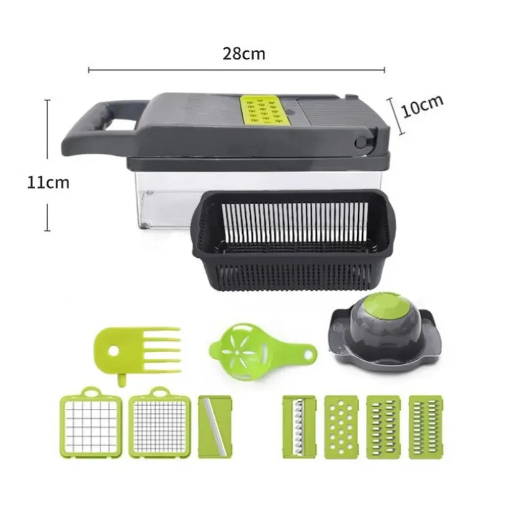 Multifunctional Vegetable Chopper Handle Food Grate Food Chopper Vegetable Slicer Dicer Cut 14/16 in 1