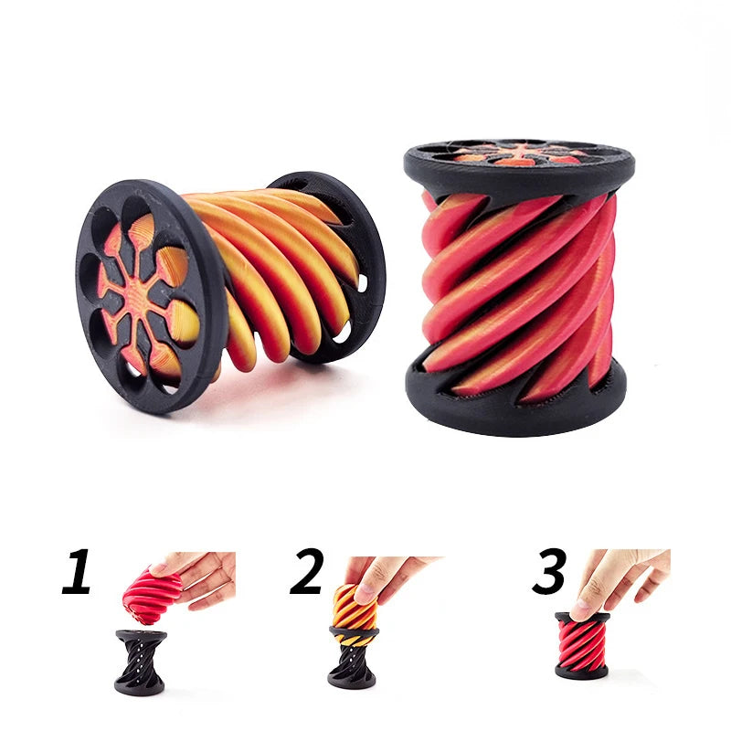 3D Printed Screw Rotating Toys Stress Relief Sensory Toys Pyramid Passthrough Sculpture Spiral Cone Fidget Toys for Kids Adult
