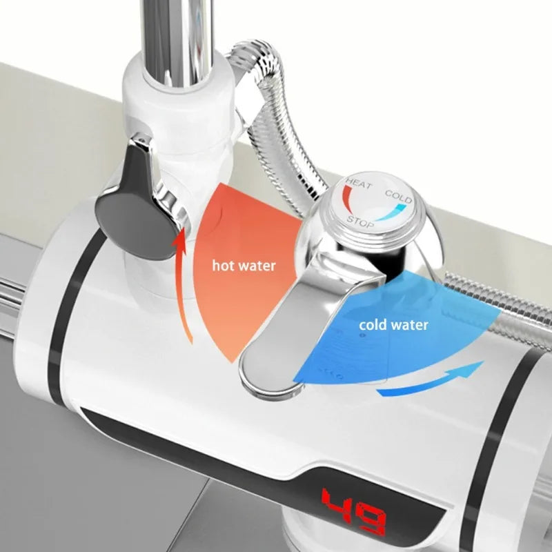 Electric Instant Hot Water Faucet Water heater Fast heating with LED Temperature Display Tankless Tap 110V 220V