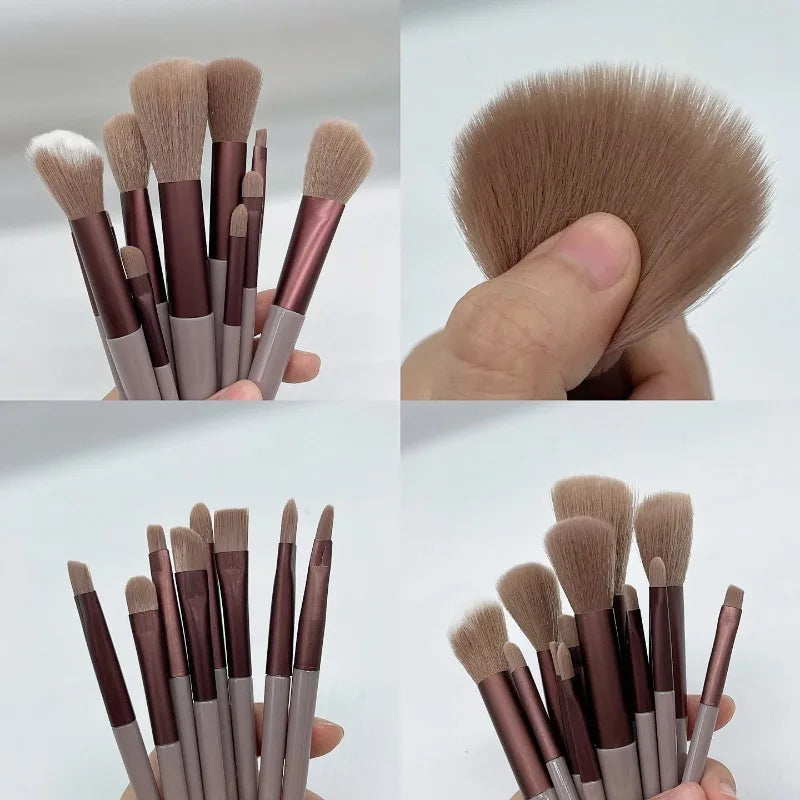 13 PCS Makeup Brushes Set Eye Shadow Foundation Women Cosmetic Brush Eyeshadow Blush Beauty Soft Tools Bag Makeup Brush Set